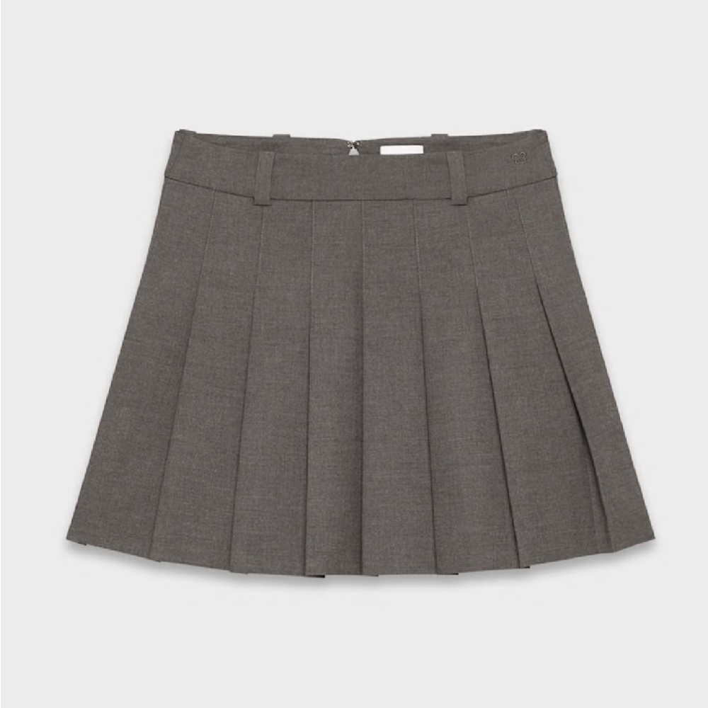 Sunday Best Heather Charcoal Pleated Mini Skirt